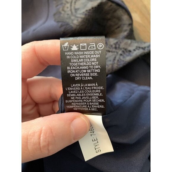 NWT RW&CO Dress Size 10 Dark Blue Black Lace Details Office Cocktail Sleeveless - Picture 12 of 12